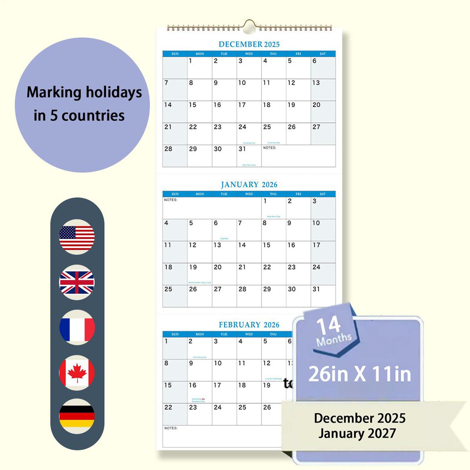 Planned Parenthood - 2026 Grote Wandkalender 3 Maanden Wandkalender