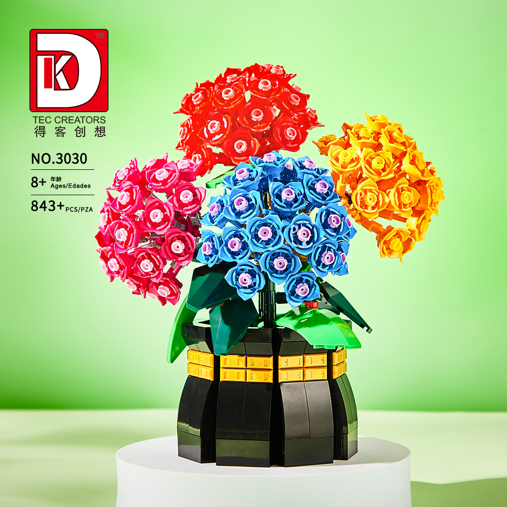 Plant Parent Gift Set - Nieuwe Hortensia Borduurmand Bouwstenen Set Bloembal