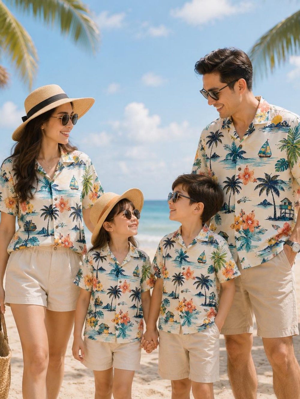 Plant Parent Clothing - Zomer Hawaiiaans kindershirt met tropische plantenprint,