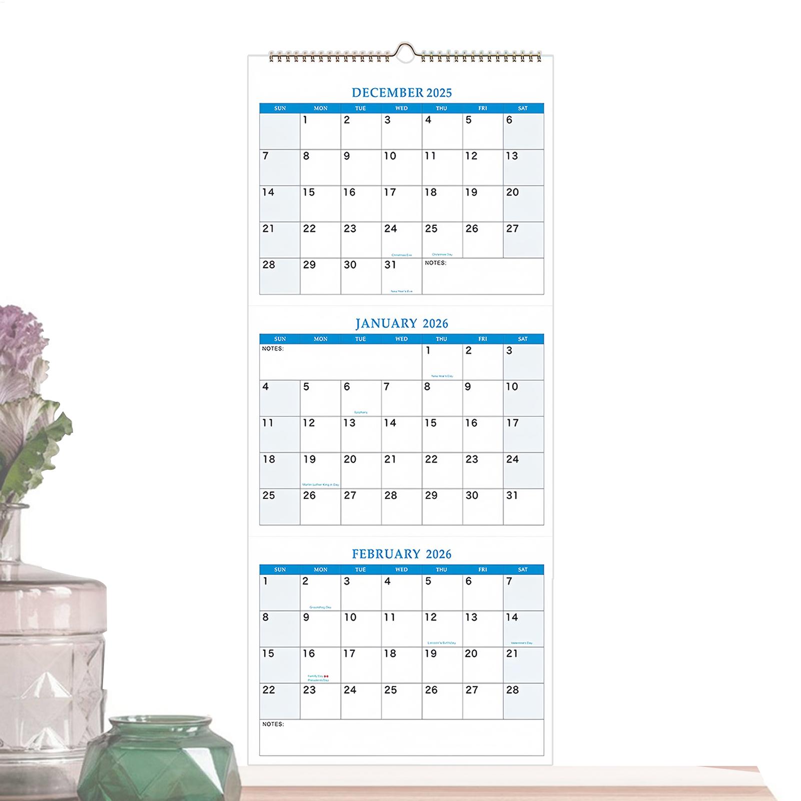 2026 Grote Wandkalender 3 Maan - Planned Parenthood recensie en prijs